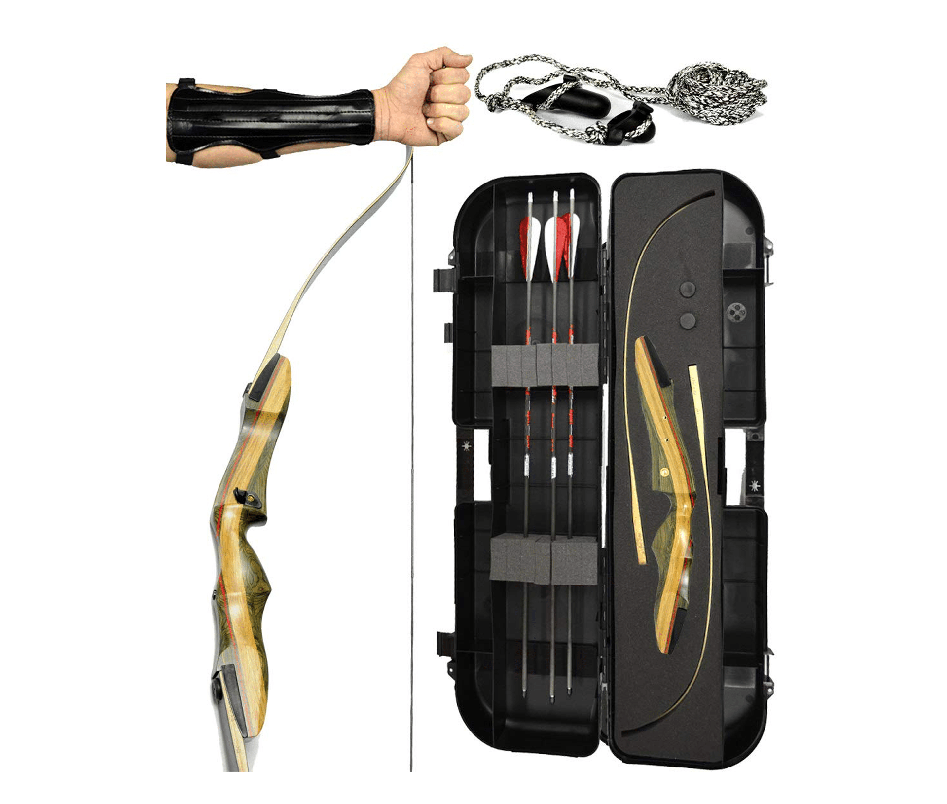 Left Hand, 15lb KAINOKAI 62 Takedown Recurve Bow,Right & Left Hand,Hunting Recurve Archery Bow for Teens and Adults,15-60 lbs 